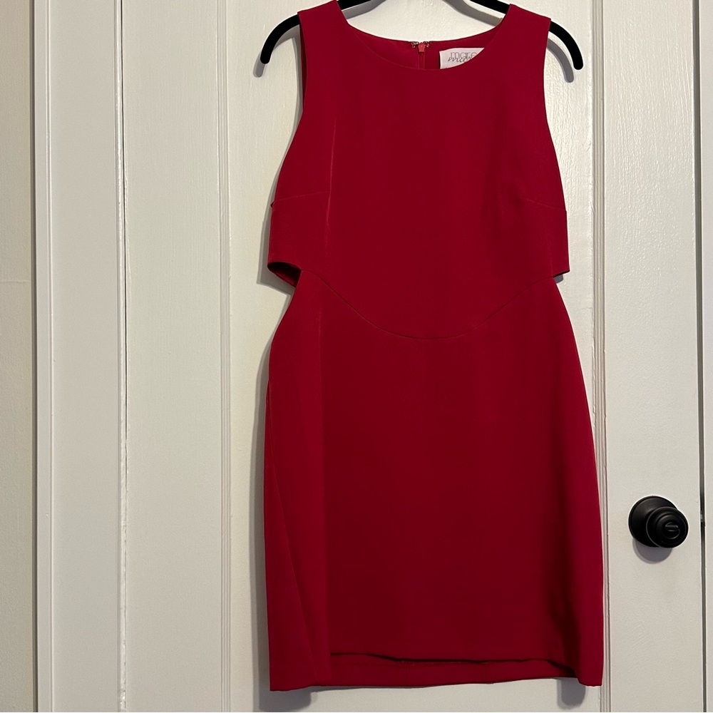 Magenta Anthropologie cutout dress